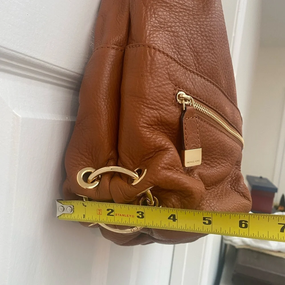 Michael Kors Brown Leather Layton Large Hobo Bag w Gold Tone Hardware